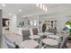 Bright dining room with a glass table, seating for six, and views into other living spaces at 4102 W Union Ave, Denver, CO 80236
