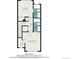 Detailed floor plan illustrates layout and dimensions of bedrooms and baths for a townhome layout at 755 Roslyn St # 17, Denver, CO 80230