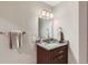 Modern bathroom with vanity, sink and granite countertop at 4812 W 8Th Ave, Denver, CO 80204