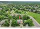 Aerial view shows location near green space and mature trees in a quiet neighborhood at 6359 S Locust Way, Centennial, CO 80111