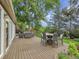 Backyard featuring a composite deck, outdoor dining, and lush landscaping at 6359 S Locust Way, Centennial, CO 80111
