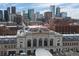 Aerial view of Union Station with the Denver skyline in the background at 1750 Wewatta St # 700, Denver, CO 80202