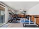 Home gym with exercise bike, treadmill, and weight machines with outdoor views at 2857 Hiwan Dr, Evergreen, CO 80439