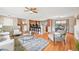 Open-concept living room featuring hardwood floors, modern furnishings, and a cozy atmosphere at 6320 E Asbury Ave, Denver, CO 80224