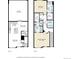 Detailed floorplan showcasing the layout of the kitchen, dining area, living room, garage, and bedrooms at 19629 W 93Rd Dr # C, Arvada, CO 80007