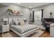 Comfortable bedroom with a bed, a desk, neutral decor, and a window for natural light at 15960 W 62Nd Dr, Arvada, CO 80403