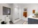Modern basement bathroom with a walk-in shower at 1781 Chestnut Ave, Erie, CO 80516