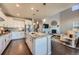 Modern kitchen with a large center island, stainless steel appliances, and plenty of cabinet space at 9574 Keystone Trl, Parker, CO 80134