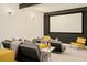 Home theater with comfy seating, side tables, and a large movie screen at 99 S Albion St, Denver, CO 80246