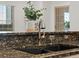 Close-up of a kitchen sink with granite countertop and modern faucet fixture at 975 N Lincoln St # 3H, Denver, CO 80203