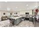 Open-concept kitchen featuring two-tone cabinets, stainless steel appliances, and a large center island for gathering at 7465 S Ivy Way, Centennial, CO 80112
