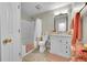 Clean bathroom with a tub, shower, elegant vanity and modern finishes at 8371 S Upham Way # 208, Littleton, CO 80128