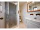 Small bathroom with shower, toilet and vanity at 13390 W 8Th Ave, Lakewood, CO 80401