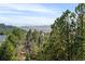 Scenic view of the mountains through the trees, showcasing the natural beauty surrounding the property at 7332 Woodglen Pl, Castle Pines, CO 80108