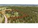 Expansive aerial view highlighting the property's acreage in a lush green forest at 8788 E Tanglewood Rd, Franktown, CO 80116
