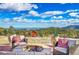 Relaxing fire pit area with mountain views at 9128 Hillview Rd, Morrison, CO 80465