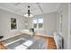 Bright home office with hardwood floors and coffered ceiling at 9128 Hillview Rd, Morrison, CO 80465