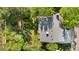 Aerial view of the property showcasing a well-maintained roof, mature trees, and a lush green lawn at 6700 W 80Th Cir, Arvada, CO 80003