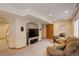 Finished basement with carpet, recessed lights, a comfortable sofa, and an entertainment area at 1825 Keota Ln, Superior, CO 80027