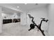 Finished basement with an exercise bike and a cozy lounge area at 1939 S Sherman St, Denver, CO 80210