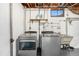 Functional laundry room equipped with modern washer and dryer units, offering convenience for household chores at 7625 Turner Dr, Denver, CO 80221