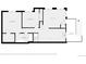 Detailed floorplan featuring two bedrooms, bathroom, laundry room, kitchen, balcony and dimensions at 14300 Waterside Ln # L5, Broomfield, CO 80023
