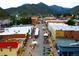 Aerial view of the town showcasing the vibrant street and charming buildings at 1520 Virginia St, Idaho Springs, CO 80452