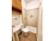 Tiled shower and sink vanity in bathroom at 1520 Virginia St, Idaho Springs, CO 80452