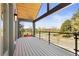 This covered balcony features wood decking, glass railings, and expansive views of the neighborhood at 2610 N Monroe St, Denver, CO 80205