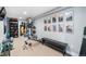 Basement featuring a personal gym with weightlifting equipment and inspiring wall art at 19080 E Low Cir, Aurora, CO 80015
