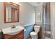 Bathroom featuring modern fixtures, neutral walls, and a walk-in shower at 1280 W 134Th Pl, Westminster, CO 80234