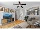Comfortable living room next to stairs and kitchen area at 1280 W 134Th Pl, Westminster, CO 80234