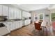 This kitchen features stainless appliances, ample countertop space, and a dining area with outdoor views at 531 Americana Rd, Longmont, CO 80504
