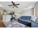 Upstairs loft area provides a flexible living space for recreation or relaxation at 531 Americana Rd, Longmont, CO 80504