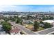 Wide aerial shot of residential neighborhood near the city with the property shown at 598 S Navajo St, Denver, CO 80223