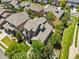 Aerial view of a beautiful home with mature trees and landscaping in a residential neighborhood at 13645 Osage Ct, Broomfield, CO 80023