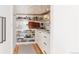 Well-organized pantry with ample shelving for food storage and kitchen appliances at 1275 S Elizabeth St, Denver, CO 80210