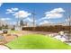 Large backyard featuring artificial turf, a shed, and a stone firepit area, perfect for outdoor living and entertaining at 2700 S High St, Denver, CO 80210