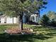 Charming home with a well-maintained front yard, mature trees, and stone accents on the facade at 2010 Saddleback Dr, Castle Rock, CO 80104