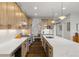 Modern kitchen with stainless steel appliances, quartz countertops, and custom wood cabinets at 6803 Snowshoe Trl, Evergreen, CO 80439