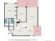 Floor plan layout showcasing the bedroom, bathroom, living room, kitchen, dining area, and balconies at 1223 Race St # 402, Denver, CO 80206