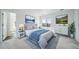 Well-lit bedroom showcasing neutral walls, a soft rug, and bright window views with scenic wall art at 5191 S Hannibal Way, Centennial, CO 80015