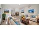 Cozy living room boasts stylish decor, comfortable seating, and a modern fireplace, perfect for relaxation at 5191 S Hannibal Way, Centennial, CO 80015