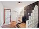 Luxurious bathroom with a modern tiled shower featuring unique glass block design at 4627 Cathy Ln, Erie, CO 80516