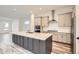 Bright kitchen features a gray island, stylish cabinetry, stainless steel appliances, and modern backsplash at 918 Promenade Dr, Superior, CO 80027