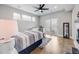 Bedroom featuring lots of natural light, sliding glass doors, and a fireplace at 3948 Wyandot St, Denver, CO 80211