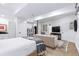 Basement featuring a cozy seating area and a queen size bed, perfect for relaxing and entertaining at 1140 Lake Gulch Rd, Castle Rock, CO 80104