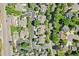 Overhead shot showcases the property within a well-maintained, green neighborhood at 7664 S Ivanhoe Way, Centennial, CO 80112