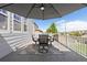 Back deck featuring a modern outdoor dining set, umbrella and grill, perfect for entertaining and outdoor dining at 1315 Sidewinder Cir, Castle Rock, CO 80108