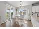 Bright breakfast nook features a white table, chairs, and sliding glass door to the outdoor patio at 1315 Sidewinder Cir, Castle Rock, CO 80108